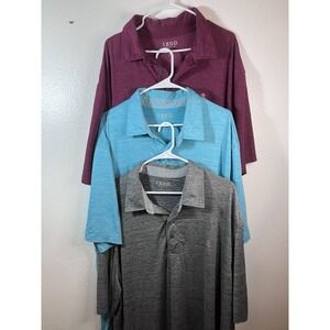 Lot of 3 IZOD Polo Men's Size 2XLT Golf With Stretch Shirts  Athletic Gym Sports
